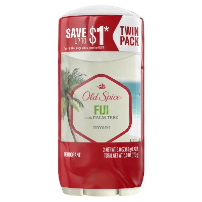Old Spice Mens Solid Deodorant Fiji with Palm Tree Scent 3oz/2pk - Imperfect Container - Image 2
