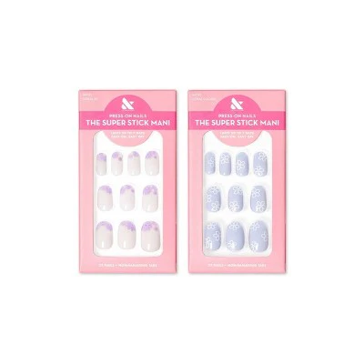 Olive & June Press-On Nails Floral Pack Floral Tip/Floral Doodle 64ct/2pk - New