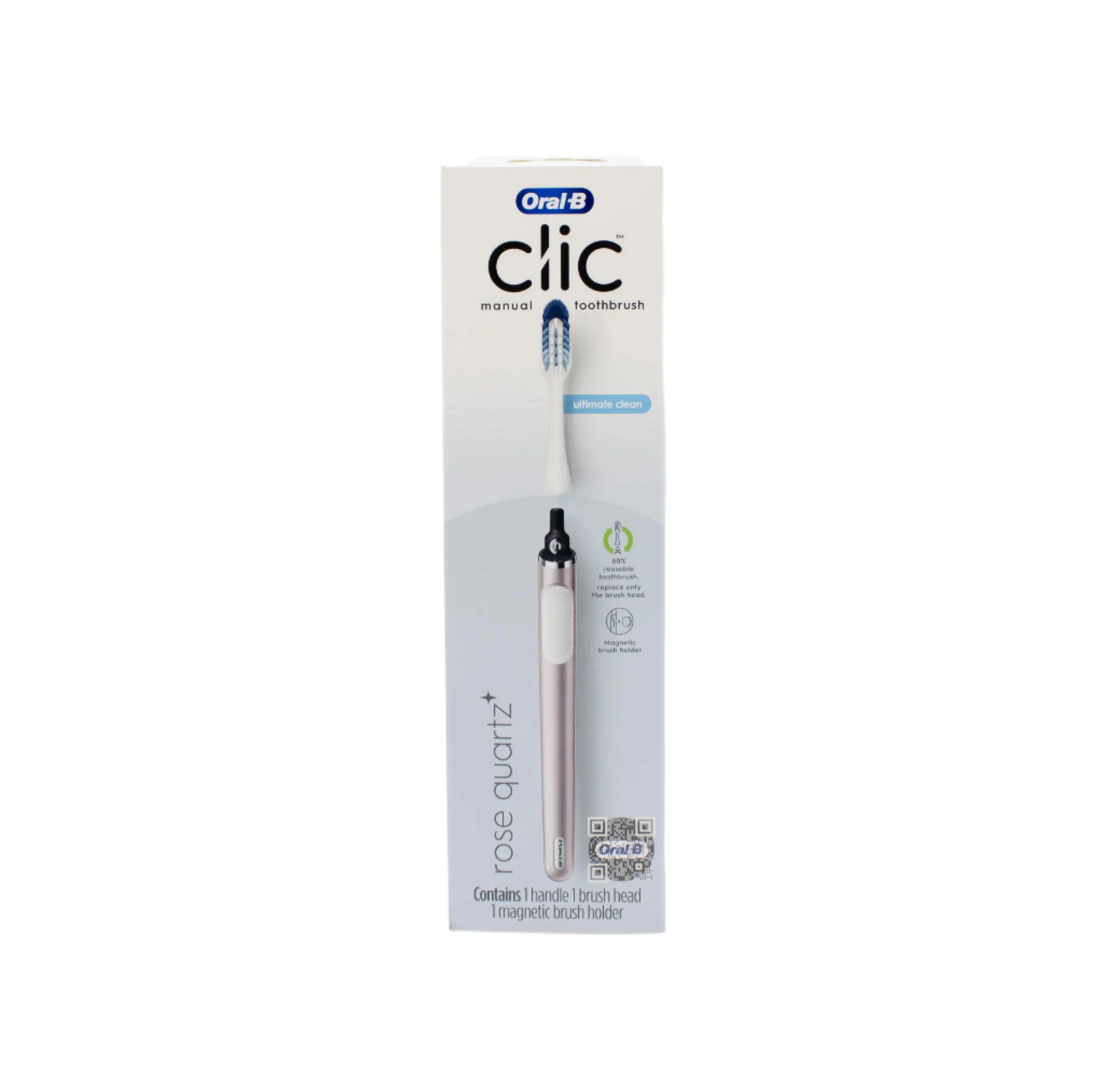 Oral-B Clic Manual Toothbrush with Replaceable Brush Head ROSE QUARTZ - New