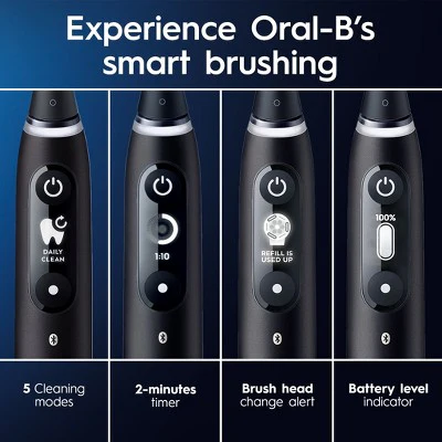 Oral-B iO6 Black Electric Toothbrush - Imperfect Box - Image 6