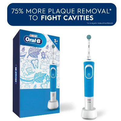 Oral-B Kids Electric Toothbrush with Sensitive Brush Head and Timer Blue - Imperfect Box - Image 8