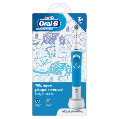 Oral-B Kids Electric Toothbrush with Sensitive Brush Head and Timer Blue - Imperfect Box - Image 9