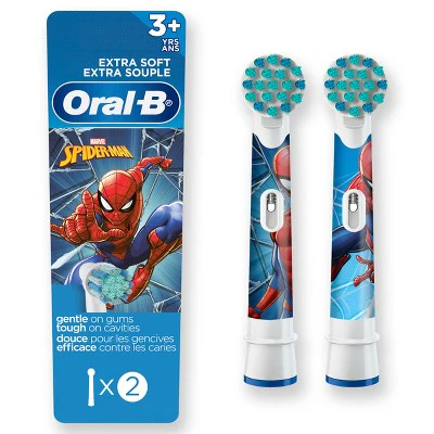 Oral-B Marvel's Spider-Man Kids Extra Soft Replacement Brush Heads 2ct - New