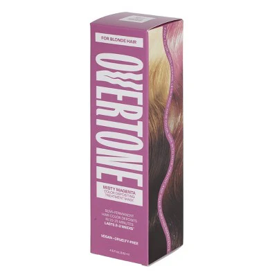 Overtone Misty Magenta Hair Mask Semi-Permanent Hair Dye & Color Conditioner Cotton Candy Pink for Brown; Blonde Hair - New - Image 9