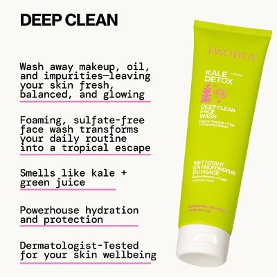 Pacifica Kale Detox Deep Cleansing Face Wash Scented 5 fl oz - Imperfect Container - Image 3