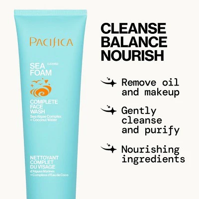 Pacifica Sea Foam Complete Face Wash Coconut 5 fl oz - Imperfect Container - Image 6