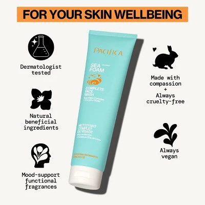 Pacifica Sea Foam Complete Face Wash Coconut 5 fl oz - Imperfect Container - Image 7