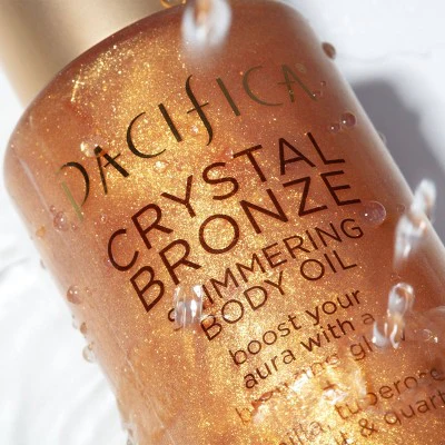Pacifica Shimmering Body Oil Crystal Bronze 4 fl oz - Imperfect Container - Image 2