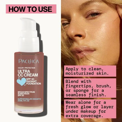 Pacifica Ultra CC Cream Radiant Foundation with SPF 17 Cool/Deep 1 fl oz - Missing Box - Image 5