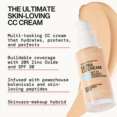Pacifica Ultra CC Cream Radiant Foundation with SPF 17 Neutral/Fair 1 fl oz - Imperfect Box - Image 2