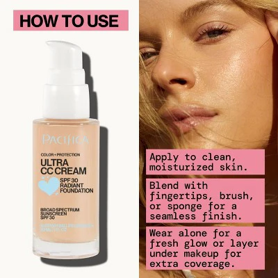Pacifica Ultra CC Cream Radiant Foundation with SPF 17 Neutral/Fair 1 fl oz - Imperfect Box - Image 5