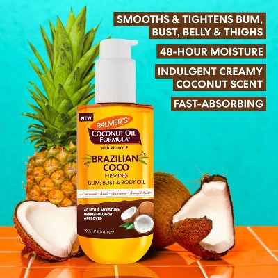 Palmer's Brazilian Coco Firming Oil 6.5 fl oz - Small Amount Missing - Image 4