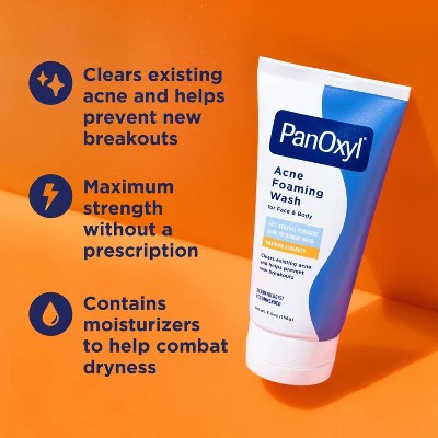 PanOxyl 10% Benzoyl Peroxide Acne Foaming Wash 5.5oz - Imperfect Box - Image 7