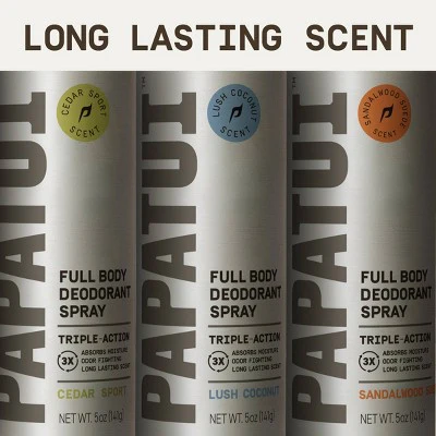 Papatui Men's Long-Lasting Odor Protection Body Deodorant Spray Lush Coconut 5oz - Imperfect Container - Image 6