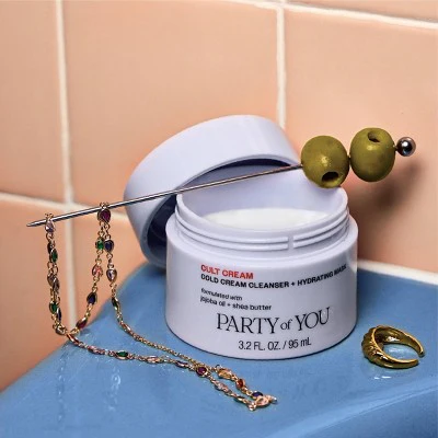 Party of You Cold Cream Face Cleanser, Makeup Remover; Hydrating Mask Cult Cream 3.5oz - Imperfect Container - Image 8