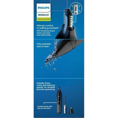 Philips Norelco Series 3000 Men's Nose/Ear/Eyebrows Electric Trimmer - Imperfect Box - Image 2