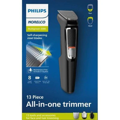 Philips Norelco Series 3000 Multigroom All-in-One Men's Rechargeable Electric Trimmer with 13 Attachments MG3740/40 - Imperfect Box - Image 2