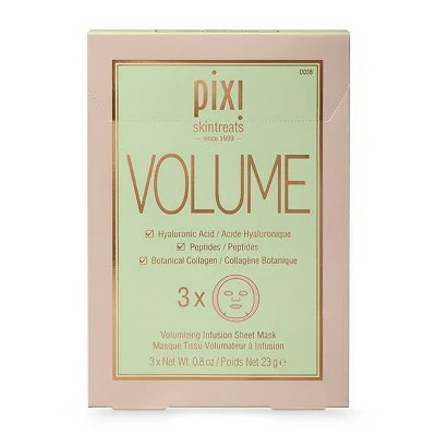 Pixi by Petra VOLUME Collagen Boost Volumizing Face Sheet Mask 3ct 0.8oz - Imperfect Box