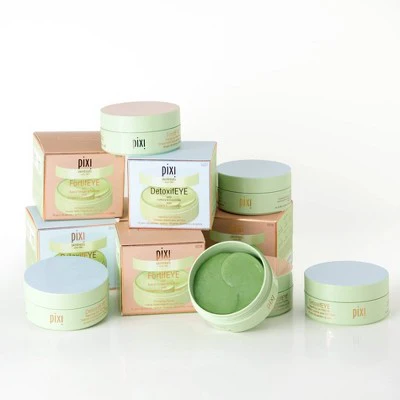 Pixi DetoxifEYE Hydrating Depuffing Eye Patches Caffeine & Cucumber 60ct - Imperfect Box - Image 5
