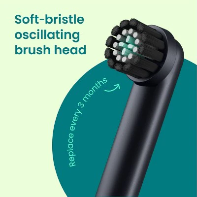 quip Rev Oscillating Rechargeable Electric Toothbrush Black/Silver - Imperfect Box - Image 12