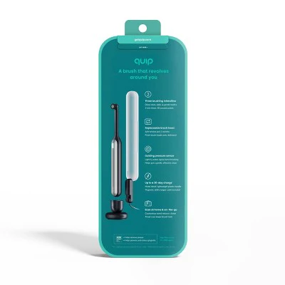 quip Rev Oscillating Rechargeable Electric Toothbrush Black/Silver - Imperfect Box - Image 17