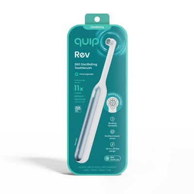 quip Rev Oscillating Rechargeable Electric Toothbrush White/Blue - Imperfect Box - Image 13