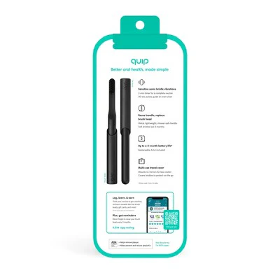 quip Sonic Electric Metal Toothbrush and Travel Case Black - Imperfect Box - Image 15