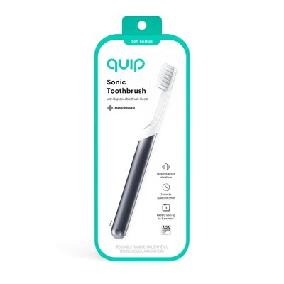 quip Sonic Electric Metal Toothbrush and Travel Case Slate - Imperfect Box - Image 2