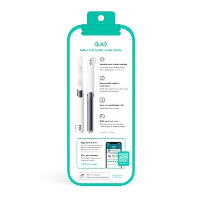 quip Sonic Electric Metal Toothbrush and Travel Case Slate - Imperfect Box - Image 3