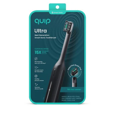 quip Ultra Next Generation Smart Sonic Electric Toothbrush Onyx - Imperfect Box - Image 18