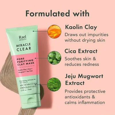 Rael Miracle Clear Pore Purifying Kaolin Clay Face Mask 3.4 fl oz - New - Image 5