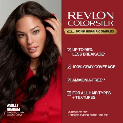 Revlon ColorSilk Permanent Hair Color with Bond Repair Complex 41 Medium Brown 4.4 fl oz - Imperfect Box - Image 5