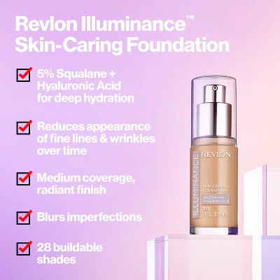 Revlon Illuminance Skin-Caring Foundation Amber 1 fl oz - Imperfect Container - Image 3