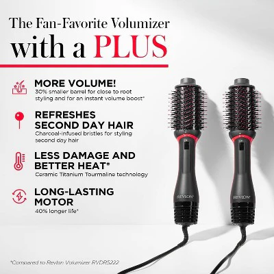 Revlon One-Step Volumizer PLUS Hair Dryer and Hot Air Brush Black - Imperfect Box - Image 7