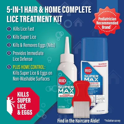 RID Super Max 5-in-1 Hair & Home Complete Lice Treatment Kit - Imperfect Box - Image 3