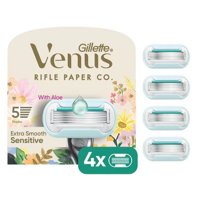 Rifle Paper Co. + Venus Deluxe Smooth Sensitive Razor Blade Refills 4ct - Imperfect Box
