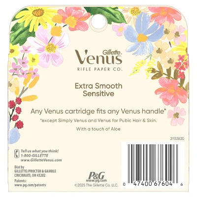 Rifle Paper Co. + Venus Deluxe Smooth Sensitive Razor Blade Refills 4ct - Imperfect Box - Image 5