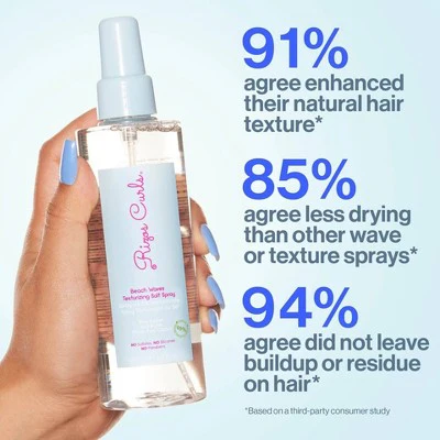 Rizos Curls Beach Waves Texturizing Salt Spray 6.8 fl oz - Imperfect Container - Image 4