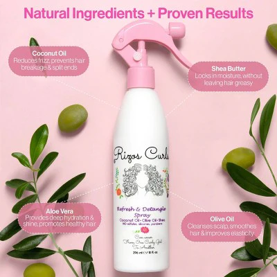 Rizos Curls Refresh & Detangle Spray 10 fl oz - Imperfect Container - Image 3