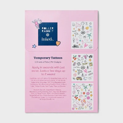 Roller Rabbit x Target Inked by Dani Temporary Tattoo Pouch 75pc - Imperfect Box - Image 3