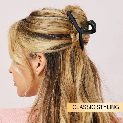 scunci Assorted Styles Claw Clips Matte Black All Hair 3pcs - Imperfect Box - Image 7
