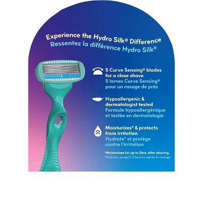Schick Hydro Silk Sensitive Women's Razor Blade Refills 4 ct - Imperfect Box - Image 2