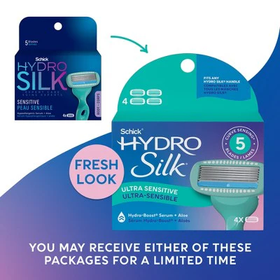 Schick Hydro Silk Sensitive Women's Razor Blade Refills 4 ct - Imperfect Box - Image 3