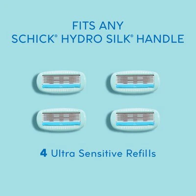 Schick Hydro Silk Sensitive Women's Razor Blade Refills 4 ct - Imperfect Box - Image 9