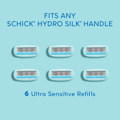 Schick Hydro Silk Sensitive Women's Razor Blade Refills 6 ct - Imperfect Box - Image 9