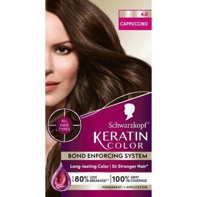 Schwarzkopf Keratin Permanent Hair Color Cappuccino 2.08 fl oz - New