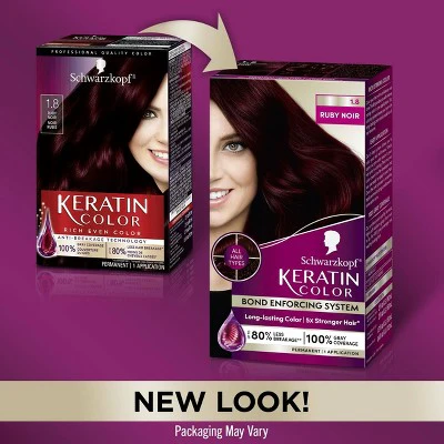 Schwarzkopf Keratin Permanent Hair Color Ruby Noir 2.08 fl oz - Imperfect Box - Image 3