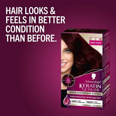 Schwarzkopf Keratin Permanent Hair Color Ruby Noir 2.08 fl oz - Imperfect Box - Image 7