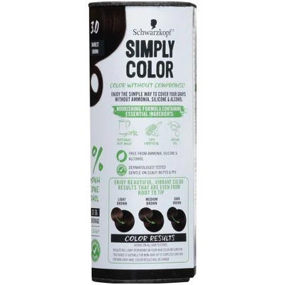Schwarzkopf Simply Color Hair Color 3.0 Darkest Brown 5.7 fl oz - Imperfect Box - Image 11