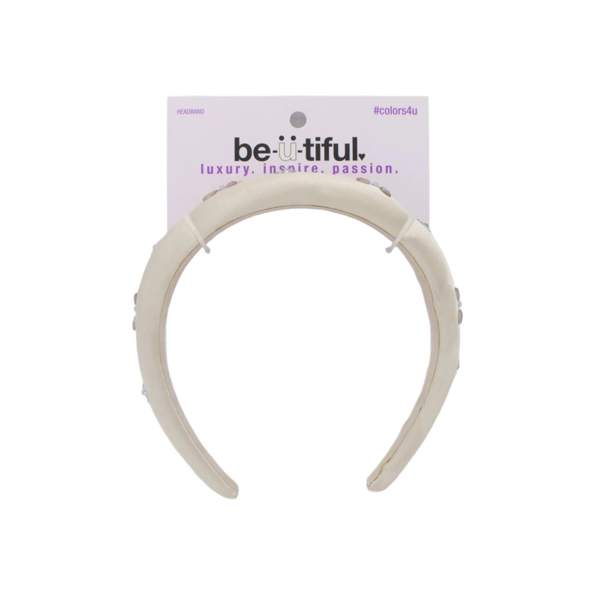 Scunci Gold Headband with Pink & Silver Jewels - New